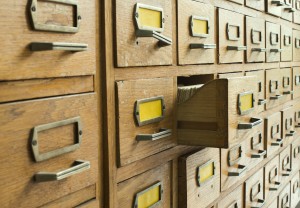 Old archive with drawers